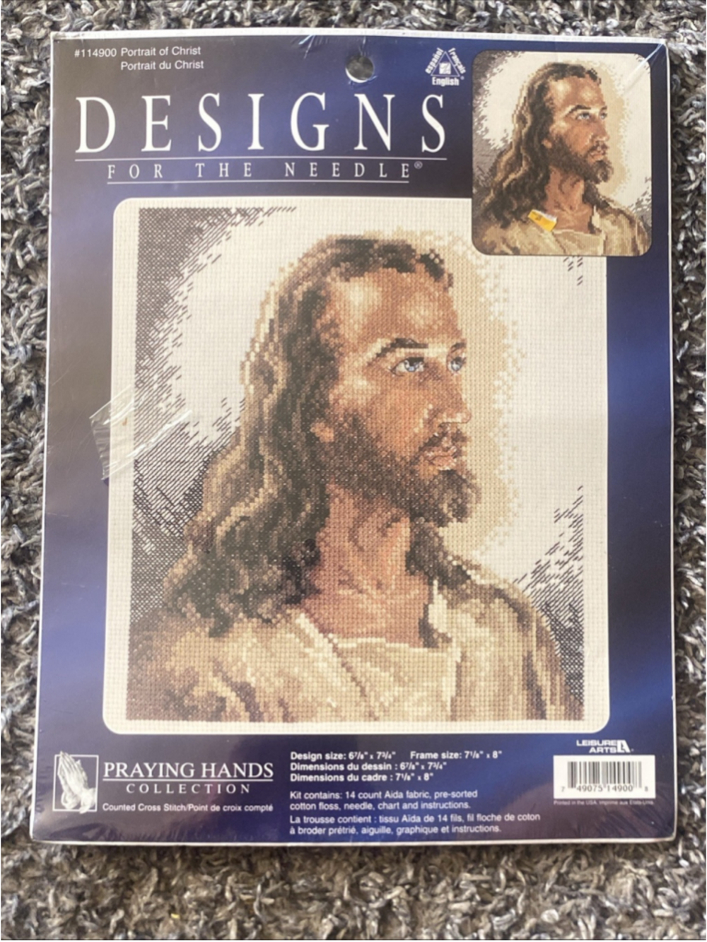 Janlynn Designs For The Needle Cross Stitch Kit Portrait of Christ 1149 No Need